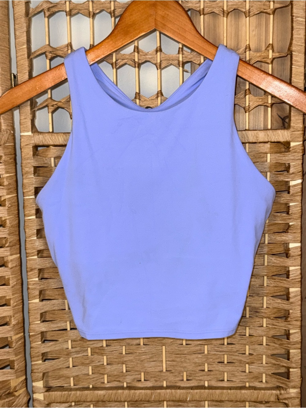 Athleta Conscious Crop Periwinkle Lavender Longline Sports Bra Tank Size Small